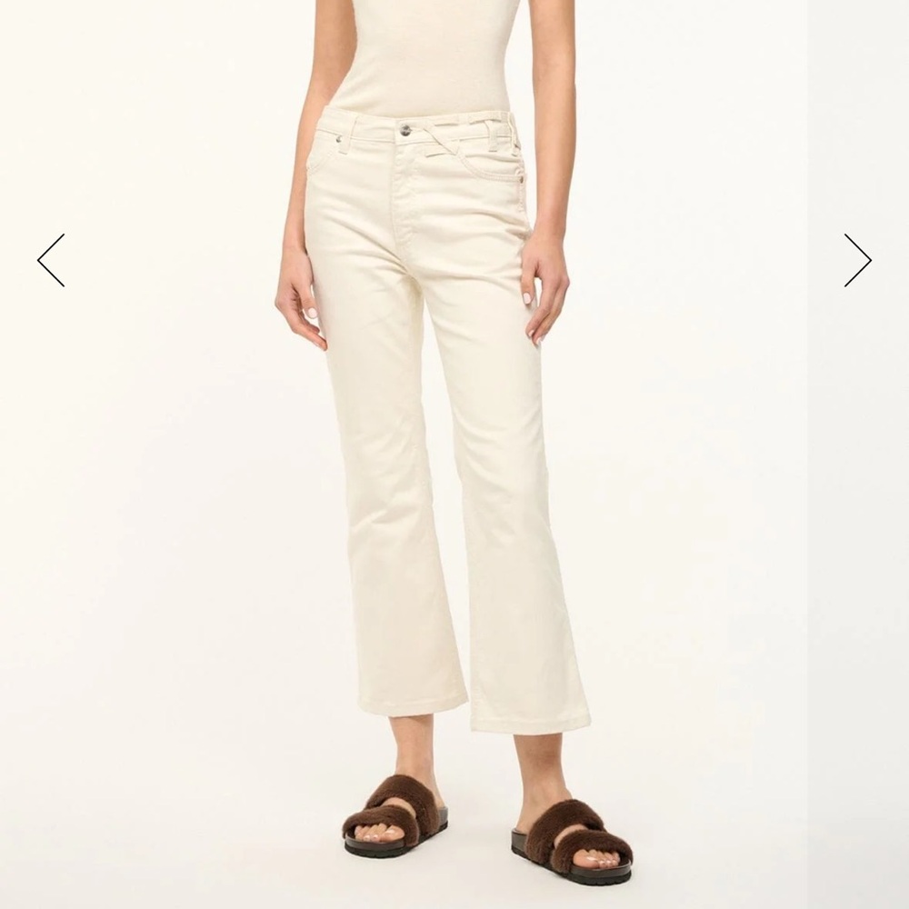 STAUD Cream Boot Cut Jeans